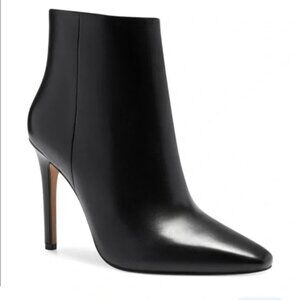 Vince CAMUTO Feninda Black Leather Point Toe Stiletto Bootie